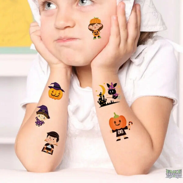 30Pcs/lot Kids Cartoon Halloween Tattoo Sticker Funny Scar Horror Decoration Creative Face Art Holiday Fake Tattoo Stickers Set - Image 15