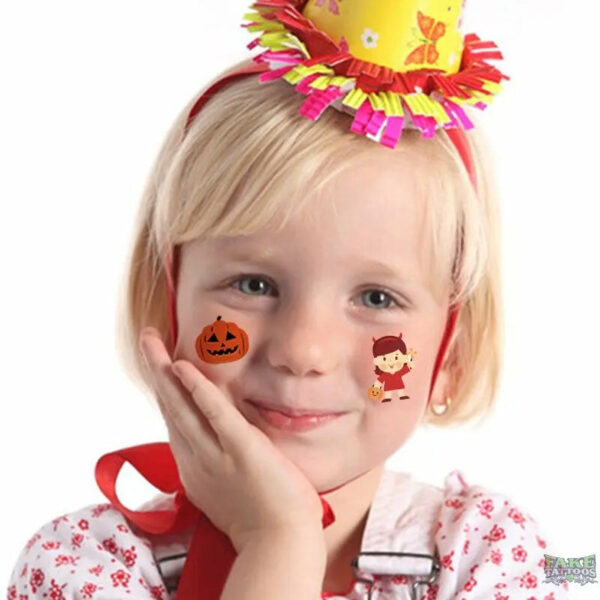 30Pcs/lot Kids Cartoon Halloween Tattoo Sticker Funny Scar Horror Decoration Creative Face Art Holiday Fake Tattoo Stickers Set - Image 16