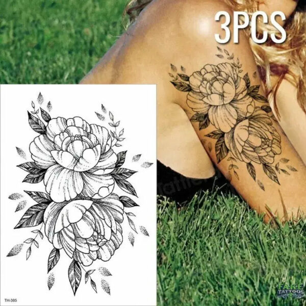 3pcs/lot fake tattoos stickers flowers temporary tattoos - Image 5