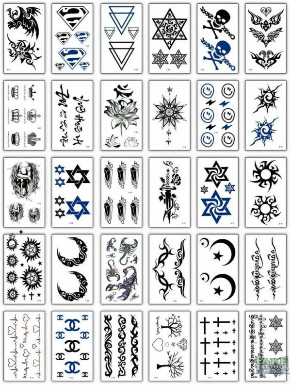 30pcs/lot halloween face tattoo sticker zombie scars tattoos with fake scab blood temporary tattoos stars transfer tatoo sets - Image 2